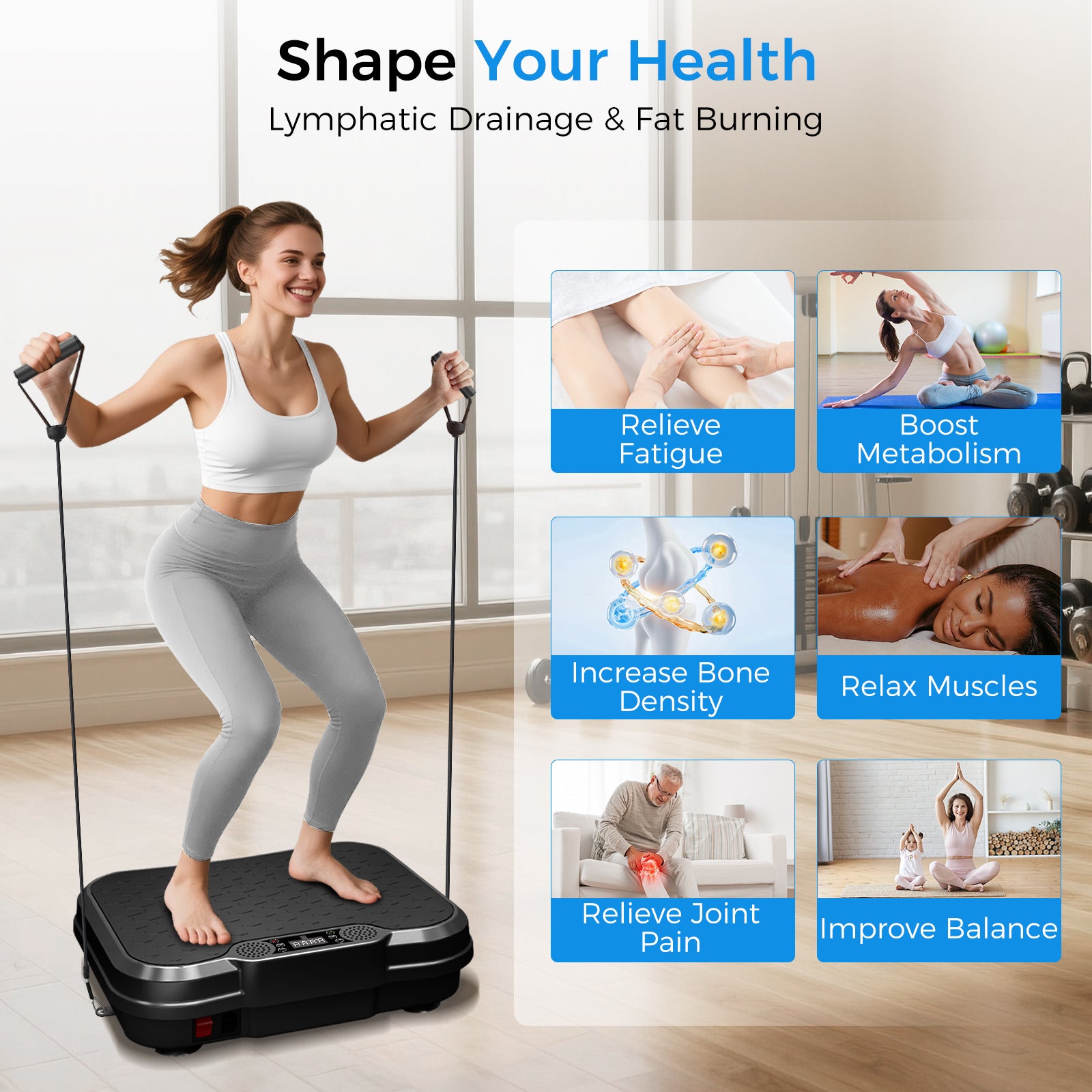 Vibration Plate Fitness Platform Exercise Machine For Home