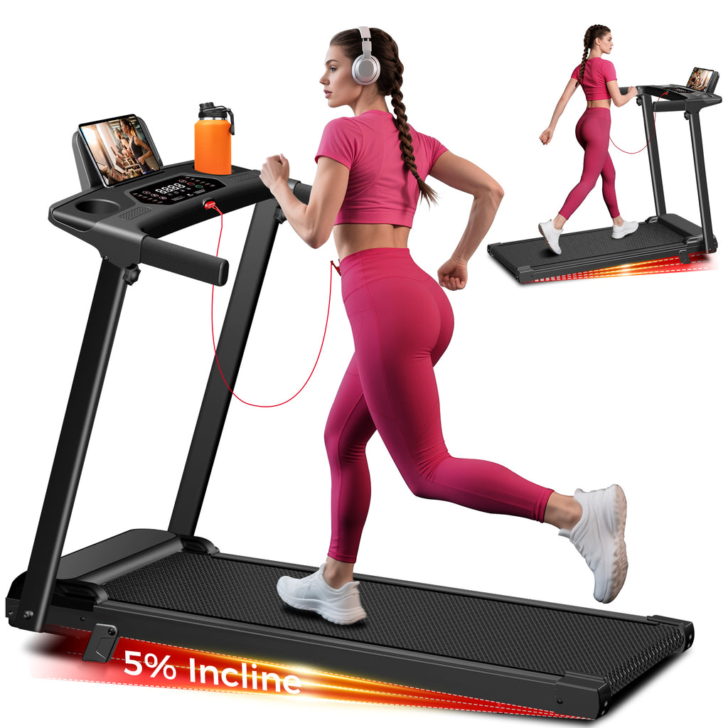 Treadmill with Incline 3-in-1 Portable Treadmills for Home Small with Handle Bar, Walking Pad Foldable with 3.0HP Quiet Brushless, LED Dispay, 300LB
