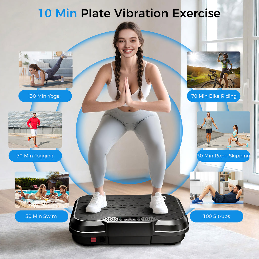 Tomile Vibration Plate Exercise Machine,  Body Workout Vibration Platform with 330lbs Capacity, Black