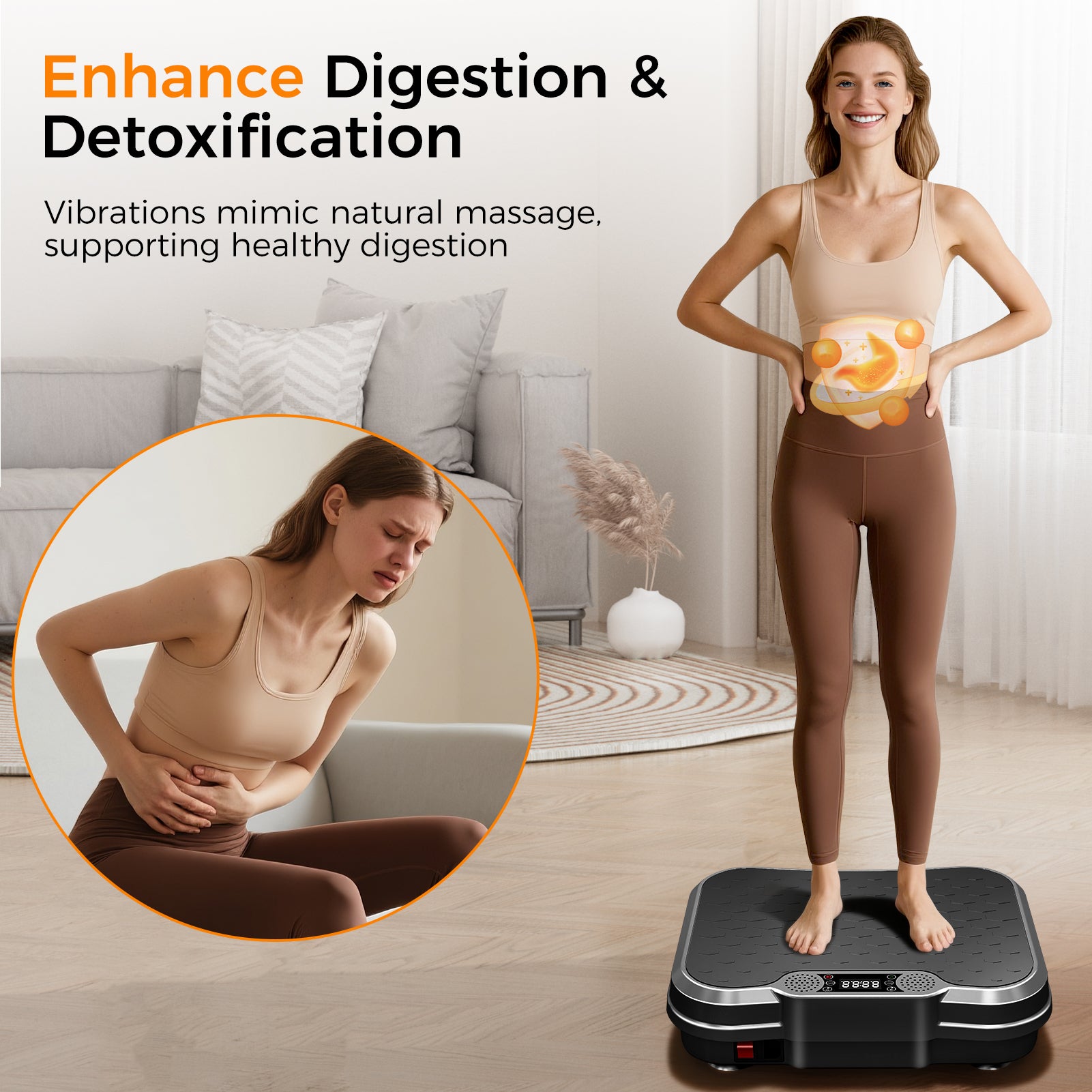 Vibration Plate Fat Shaking Machine, Bluetooth Music Function, 330LBS Large Load Whole Body Workout Platform for Weight Loss & Body Shaping Home Fitness Equipment