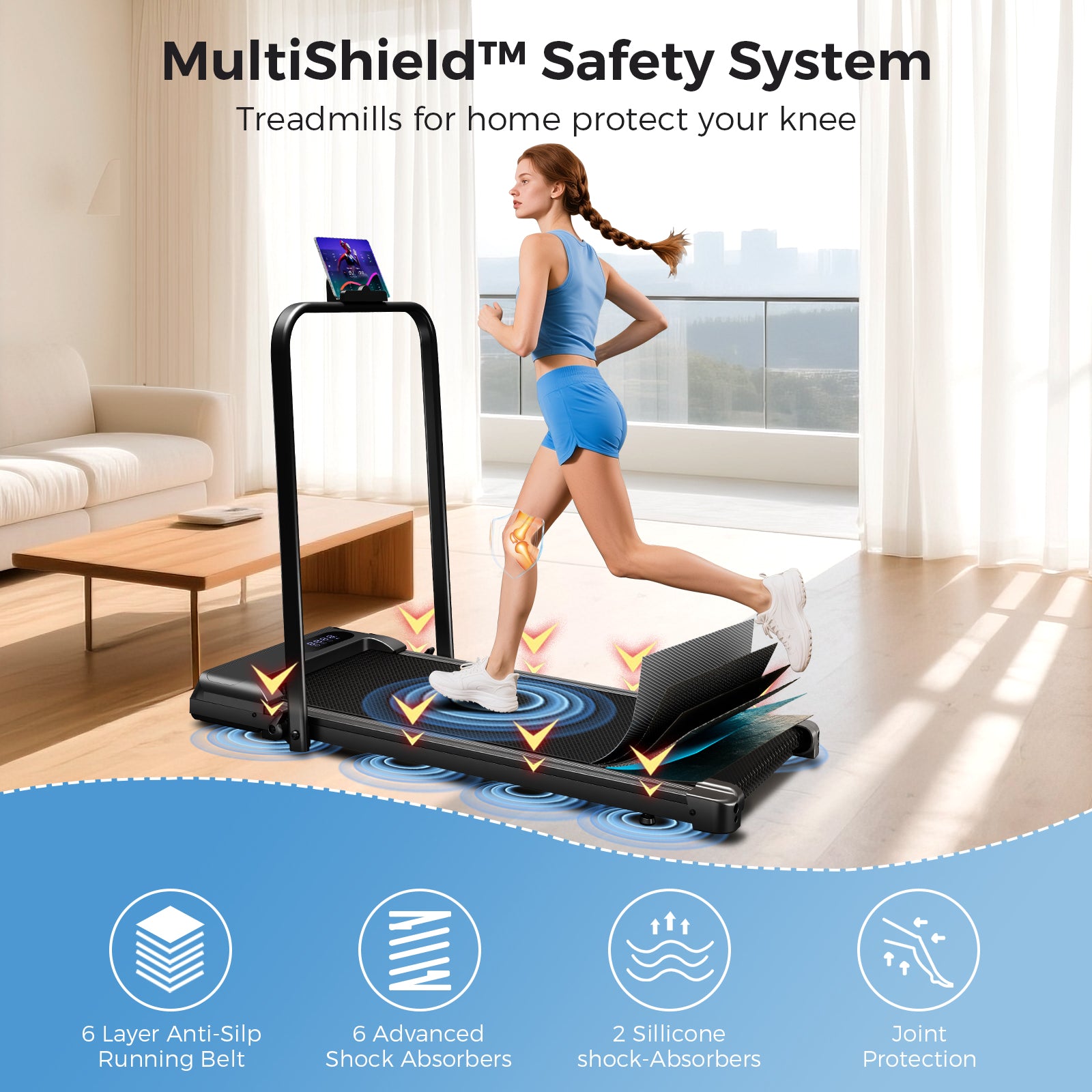 Tomile Walking Pad for Home/Office, Folding Treadmill 2.5HP, Under Desk Treadmill with Remote, 320 lbs Weight Capacity