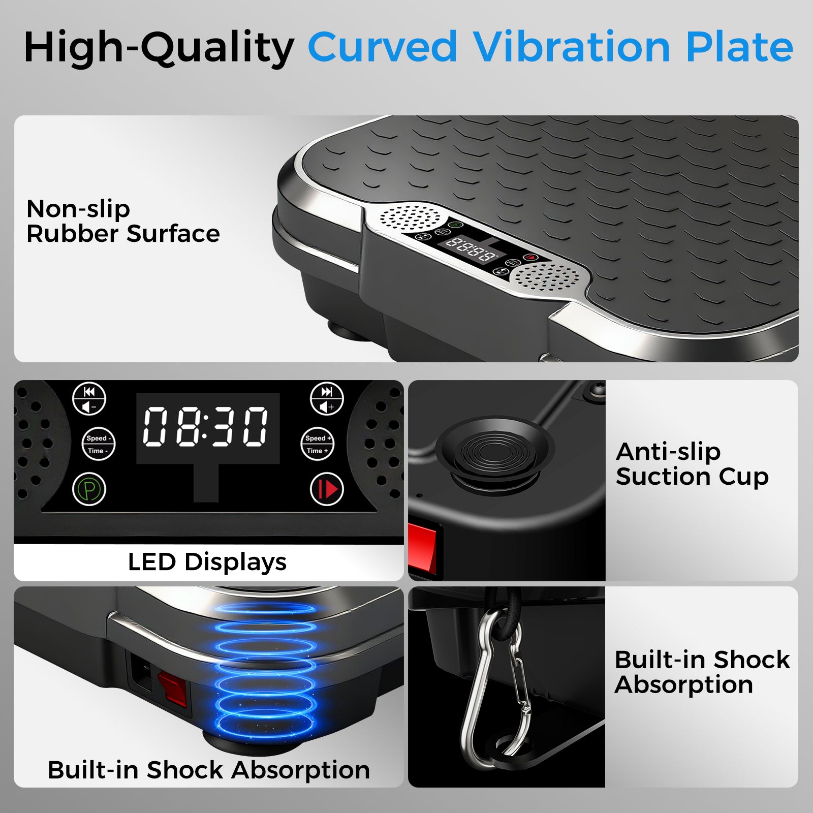 Tomile Vibration Plate Exercise Machine,  Body Workout Vibration Platform with 330lbs Capacity, Black