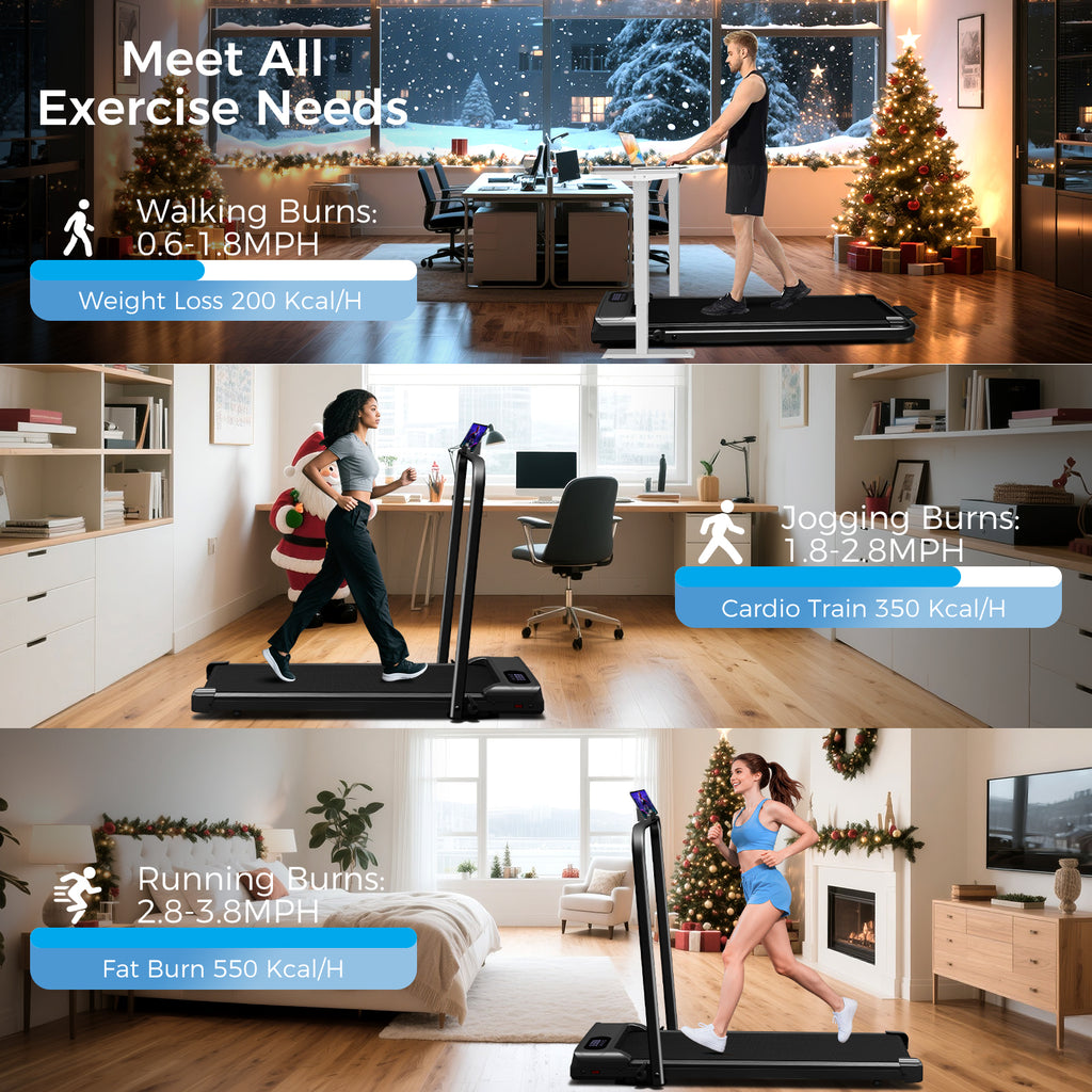 Tomile Walking Pad for Home/Office, Folding Treadmill 2.5HP, Under Desk Treadmill with Remote, 320 lbs Weight Capacity