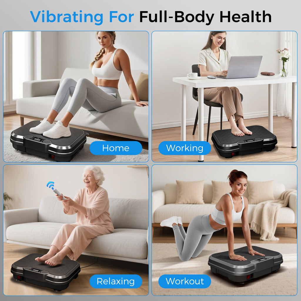 Tomile Vibration Plate Exercise Machine,  Body Workout Vibration Platform with 330lbs Capacity, Black