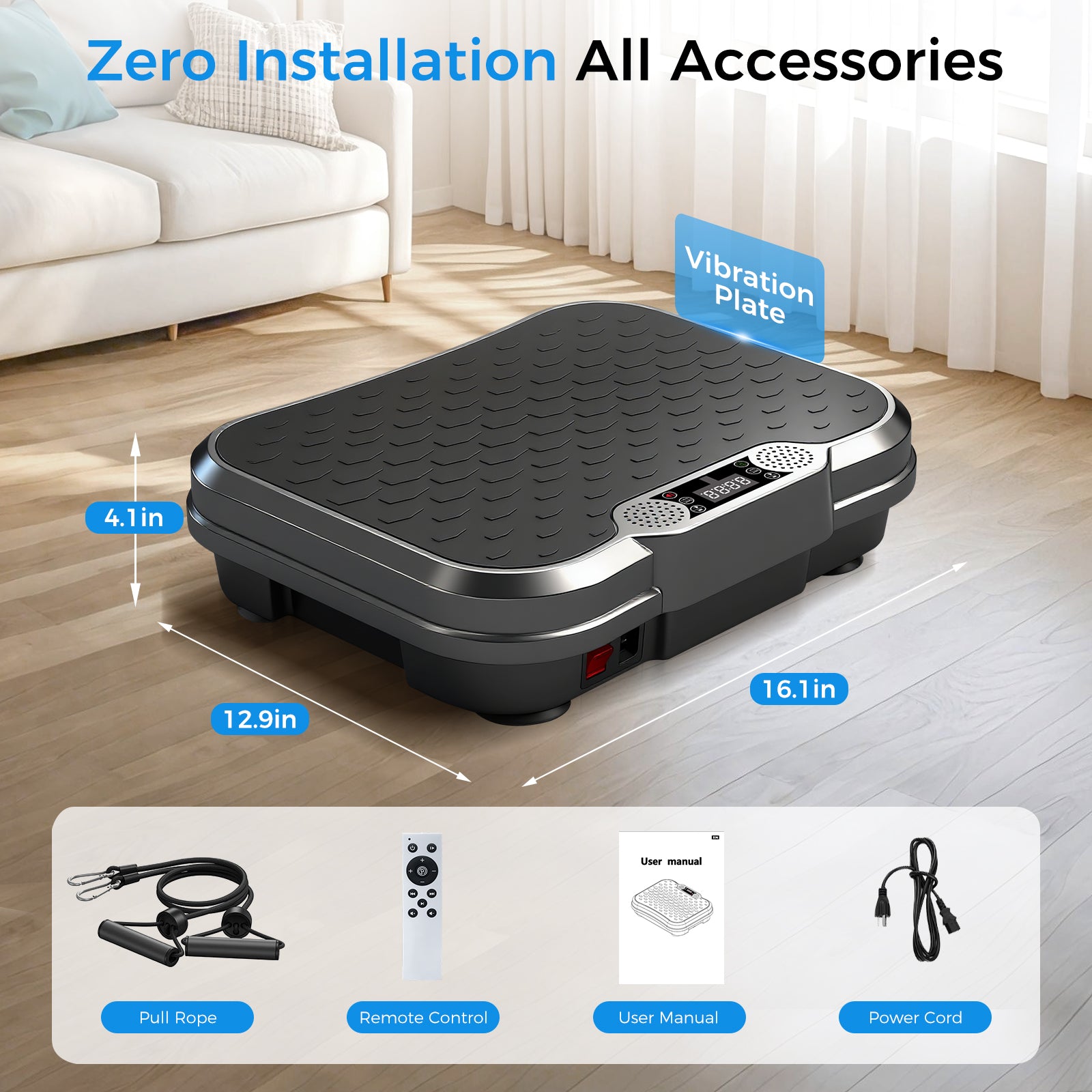 Tomile Vibration Plate Exercise Machine,  Body Workout Vibration Platform with 330lbs Capacity, Black