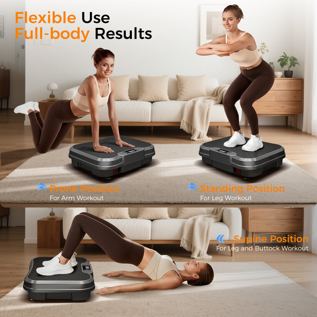 Vibration Plate Fat Shaking Machine, Bluetooth Music Function, 330LBS Large Load Whole Body Workout Platform for Weight Loss & Body Shaping Home Fitness Equipment