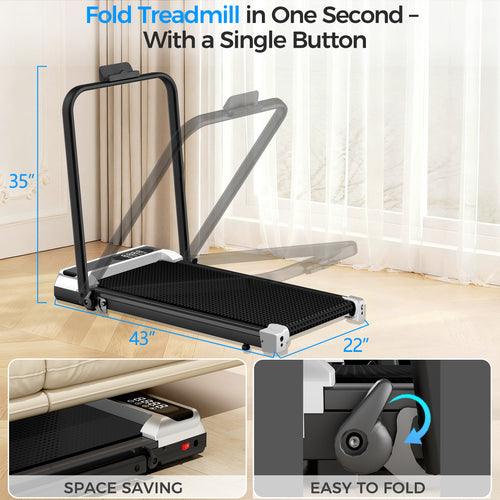 New Upgrade Walking Pad Treadmill, Under Desk Treadmill 350lbs Capacity, 2.5HP Portable Treadmills for Home, Compact Treadmills Mini Walking Pad