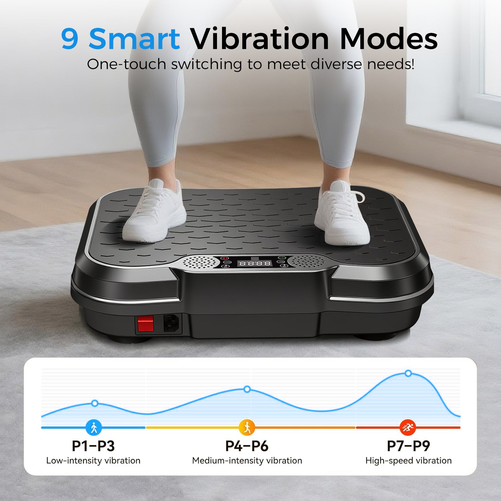 Tomile Vibration Plate Exercise Machine,  Body Workout Vibration Platform with 330lbs Capacity, Black